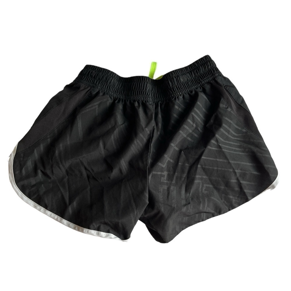 NWOT Fila Sport Women's Athletic Shorts Size S Black W/ White & Yellow Lined - Picture 2 of 3